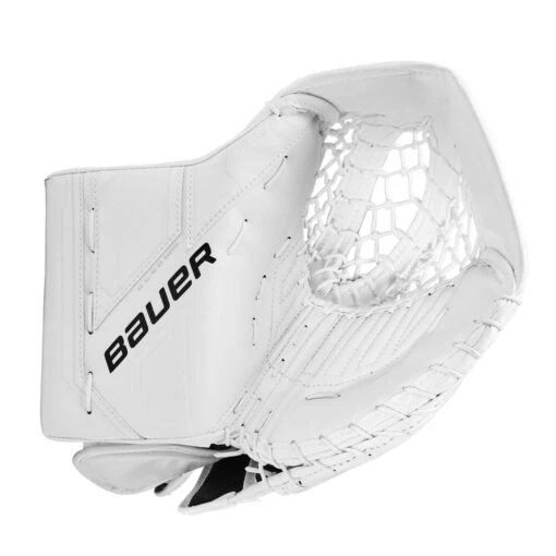 Bauer Supreme M5 Pro Intermediate Goalie Catcher -Warrior Store bauer catchers bauer supreme m5 pro intermediate goalie catcher white full right 29032058060866