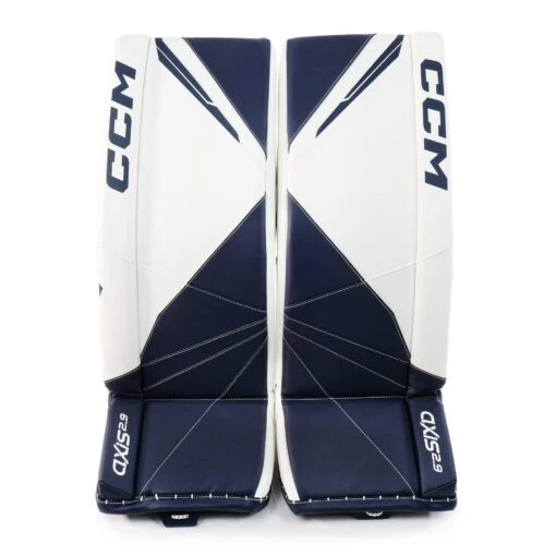 CCM Axis 2.9 Senior Goalie Leg Pads -Warrior Store ccm leg pads ccm axis 2 9 senior goalie leg pads white white navy navy 33 1 29016462164034