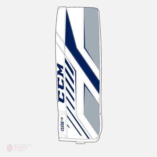 CCM Axis A1.9 Intermediate Goalie Leg Pads -Warrior Store ccm leg pads ccm axis a1 9 intermediate goalie leg pads white white navy silver 31 1 14024144420930