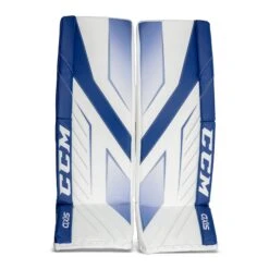 CCM Axis Senior Goalie Leg Pads -Warrior Store ccm leg pads ccm axis senior goalie leg pads white blue 34 2 28744295415874