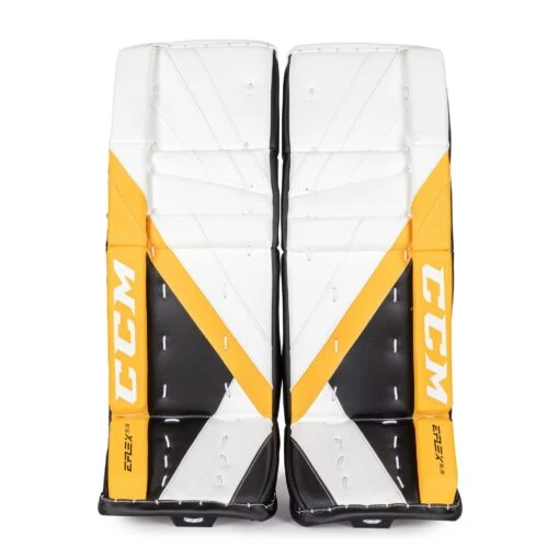 CCM Extreme Flex E5.5 Junior Goalie Leg Pads - Source Exclusive -Warrior Store ccm leg pads ccm extreme flex e5 5 junior goalie leg pads source exclusive boston bruins 26 1 28744299249730