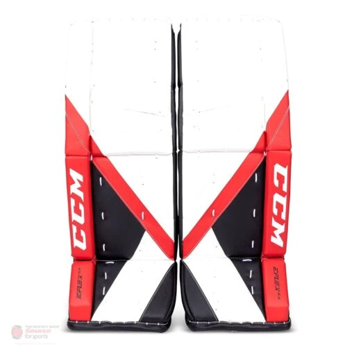 CCM Extreme Flex E5.5 Junior Goalie Leg Pads - Source Exclusive -Warrior Store ccm leg pads ccm extreme flex e5 5 junior goalie leg pads source exclusive chicago blackhawks 26 1 28744299282498