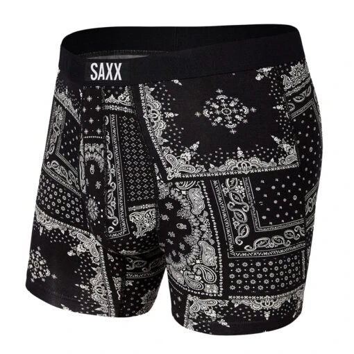 Saxx Vibe Boxers - Black Bandana Republic -Warrior Store saxx underwear saxx vibe boxers black bandana republic black s 29811040256066