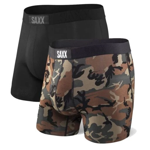 Saxx Vibe Boxers - Black / Camo (2 Pack) -Warrior Store saxx underwear saxx vibe boxers black camo 2 pack black camo s 29811039699010