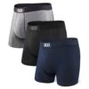 Saxx Vibe Boxers - Black / Grey / Blue (3 Pack) -Warrior Store saxx underwear saxx vibe boxers black grey blue 3 pack l 29811040092226