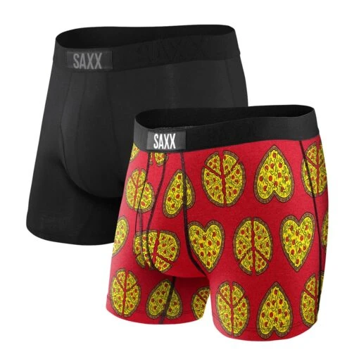 Saxx Vibe Boxers - Piece & Love / Black (2 Pack) -Warrior Store saxx underwear saxx vibe boxers piece love black 2 pack black red s 29811136004162