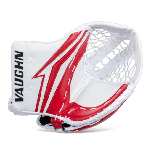 Vaughn Velocity V9 XP Pro Senior Goalie Catcher -Warrior Store vaughn catchers vaughn velocity v9 xp pro senior goalie catcher white red regular 28743624065090