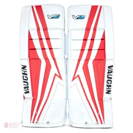 Vaughn Velocity V9 Junior Goalie Leg Pads -Warrior Store vaughn leg pads vaughn velocity v9 junior goalie leg pads white red 24 2 28744338178114