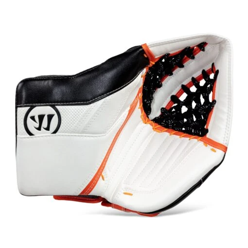 Warrior Ritual G5 SR+ Senior Goalie Catcher - Source Exclusive -Warrior Store warrior catchers warrior ritual g5 sr senior goalie catcher source exclusive white black orange regular 28743586873410